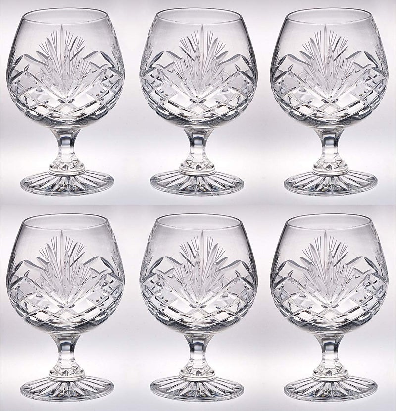 Barski Crystal - Sherry - Brandy - Cognac - Snifter - Glasses - Set of 6 - Handcrafted - Crystal Glass - Great for Spirits - Drinks - Bourbon - Wine - 9 ounce - Made in Europe